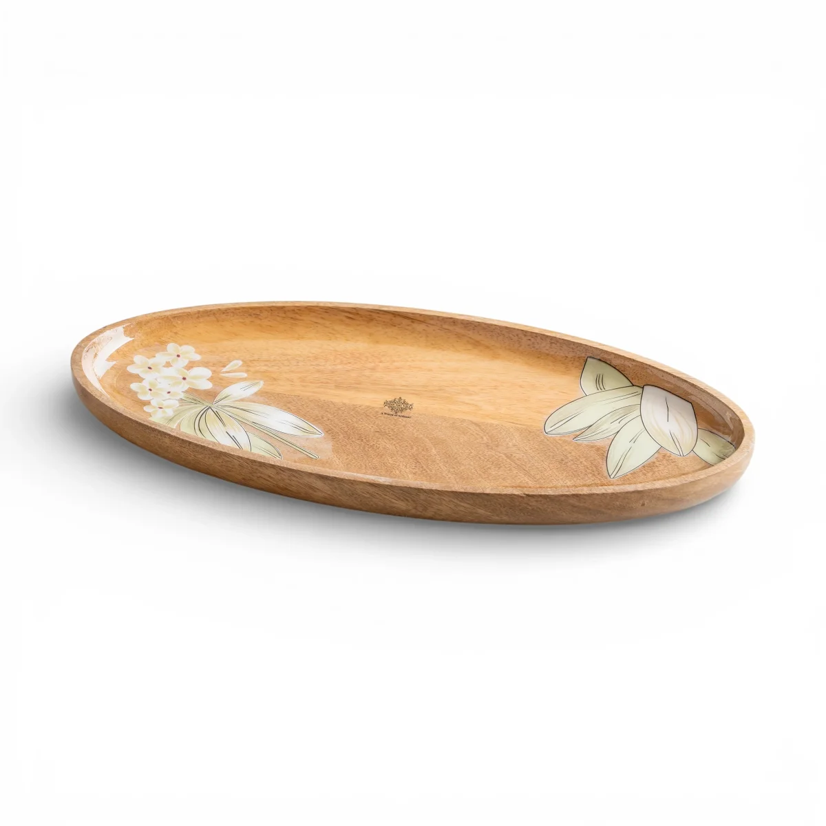 Wooden pluneria Flower Design Tray- Oval Shape - Image 7